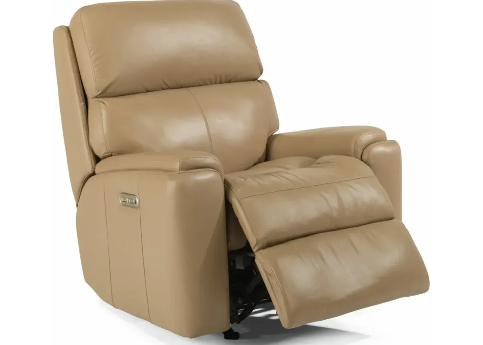 Flexsteel Rio Caffe Latte Power Rocking Leather Recliner with Power Headrest