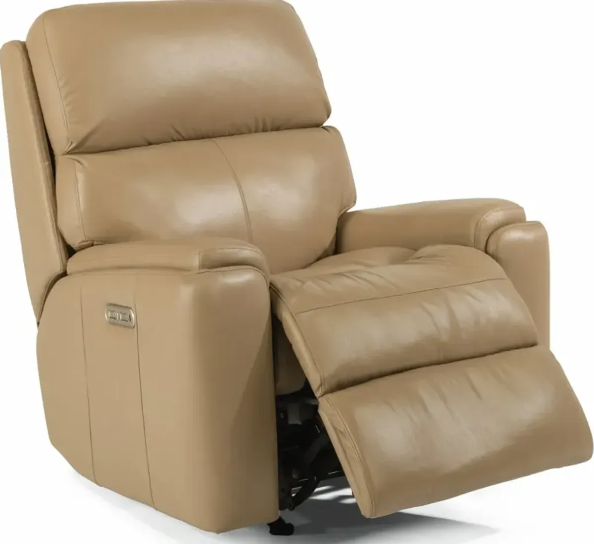 Flexsteel Rio Caffe Latte Power Rocking Leather Recliner with Power Headrest