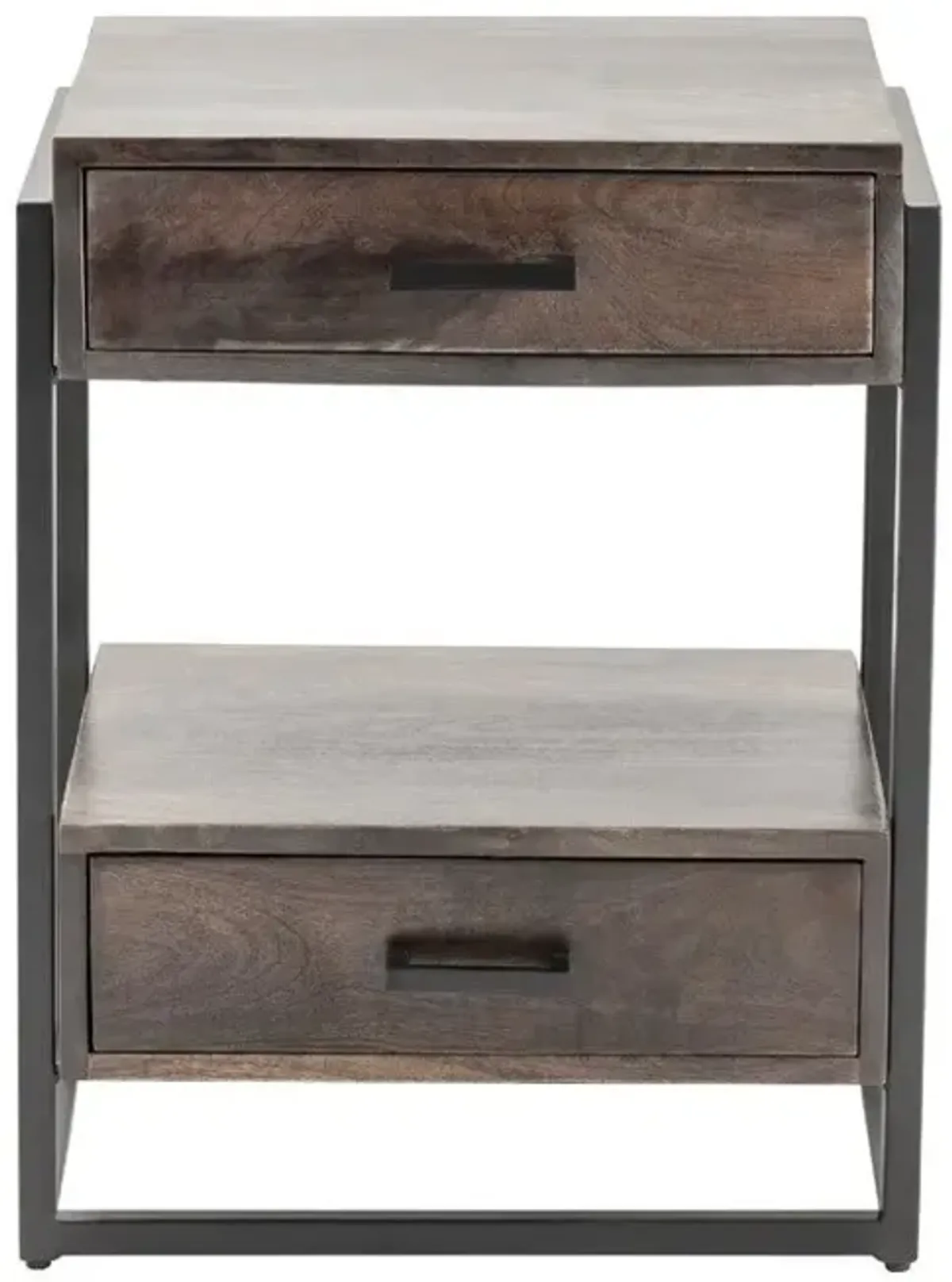 Crestview Beckett Brown/Gunmetal Side Table