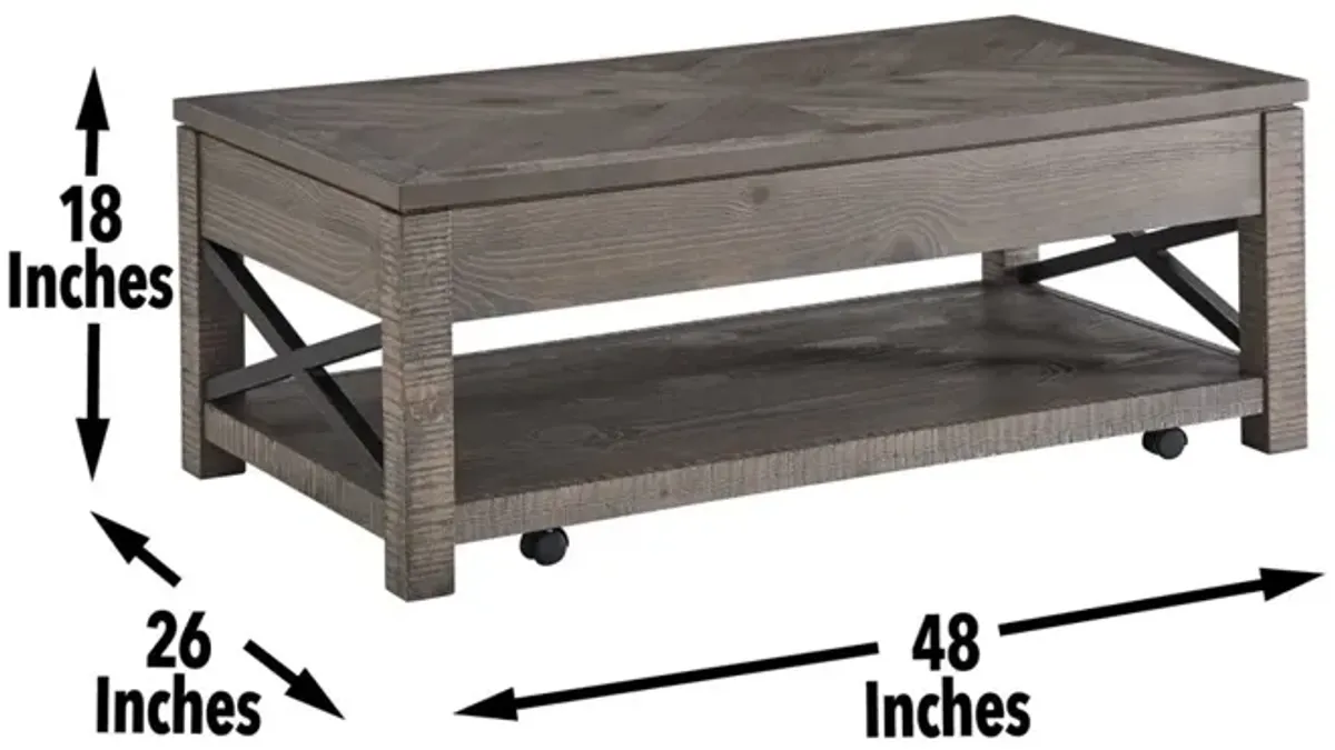 Steve Silver Dexter Lift-Top Cocktail Table In Driftwood