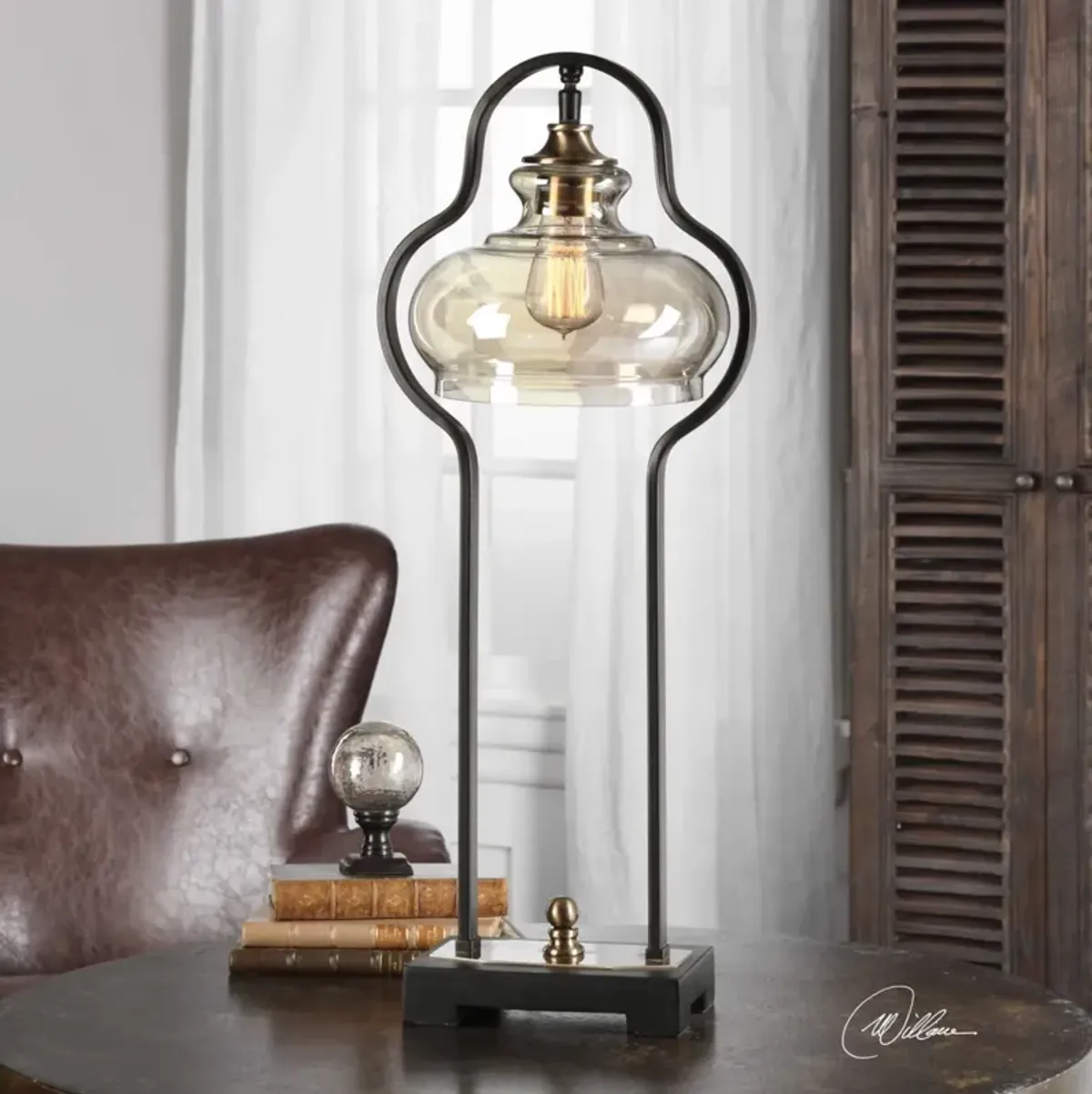 Uttermost Cotulla Aged Black Accent Lamp