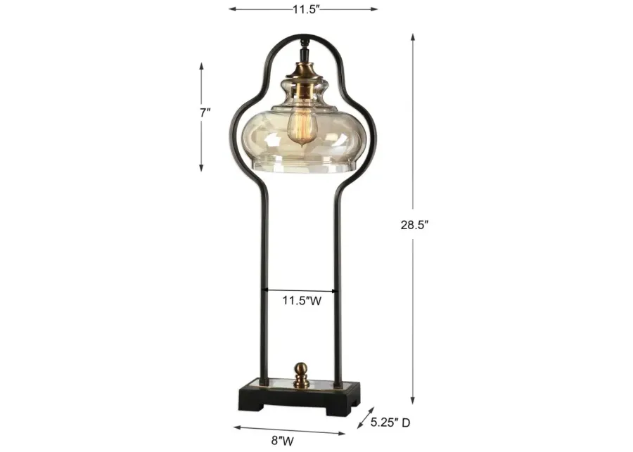 COTULLA AGED BLACK ACCENT LAMP