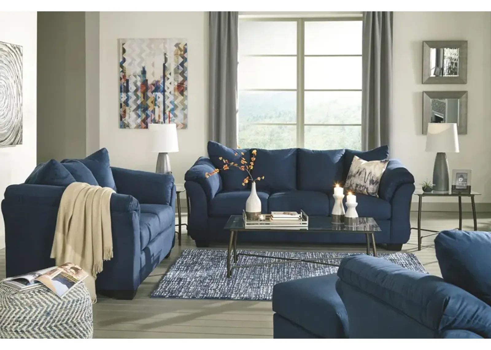 Ashley Darcy Blue Loveseat