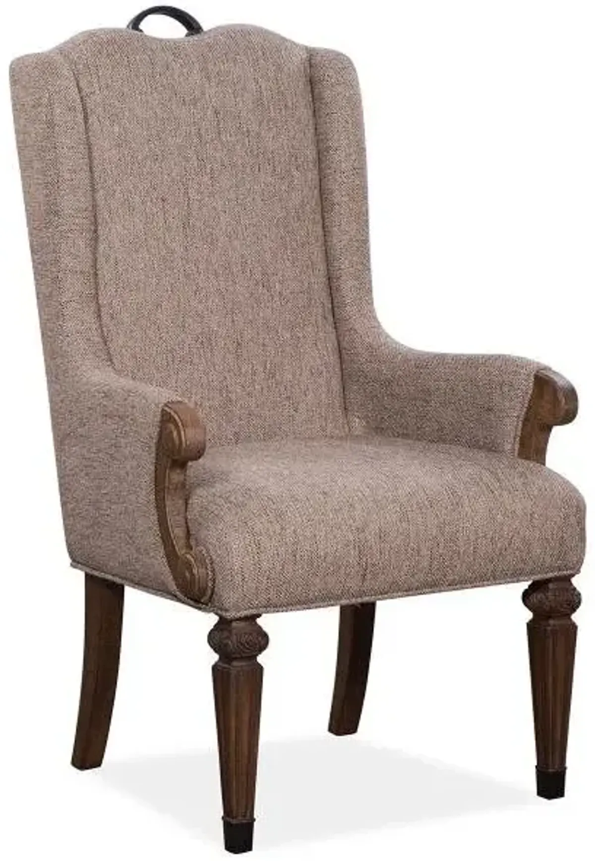 Magnussen Wood Upholstered Host Arm Chair Durango