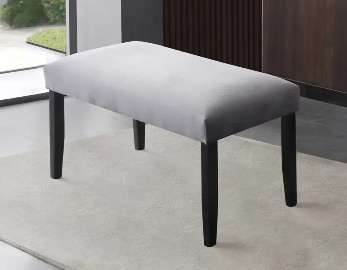 Steve Silver Napoli Dining Bench Gray Velvet