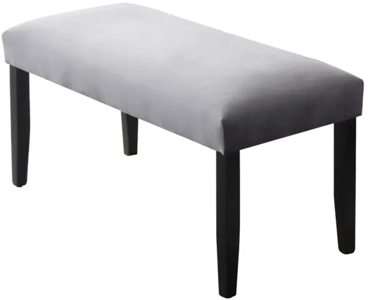 Steve Silver Napoli Dining Bench Gray Velvet