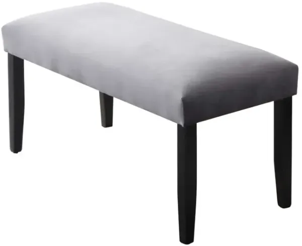 Steve Silver Napoli Gray Velvet Dining Bench