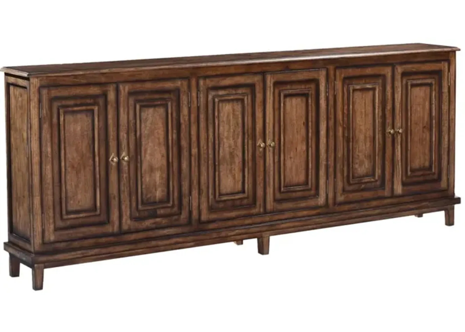 Noble Furniture Barrington 6-Door Sideboard in Distressed Rustic Pecan Finish