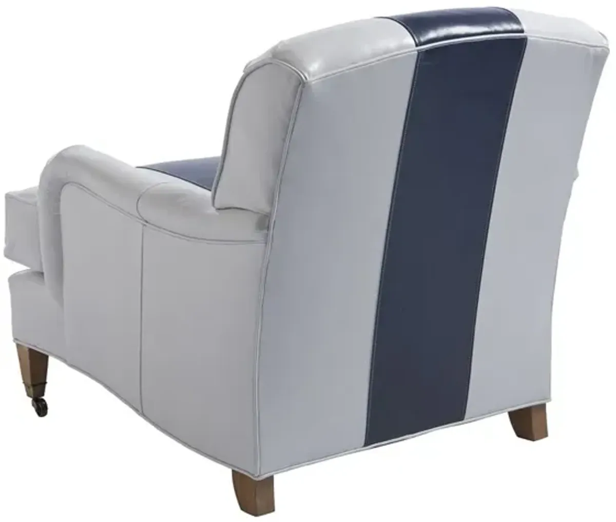 Barclay Butera Upholstery by Barclay Butera Gray & Blue Sydney Leather Chair with Brass Caster