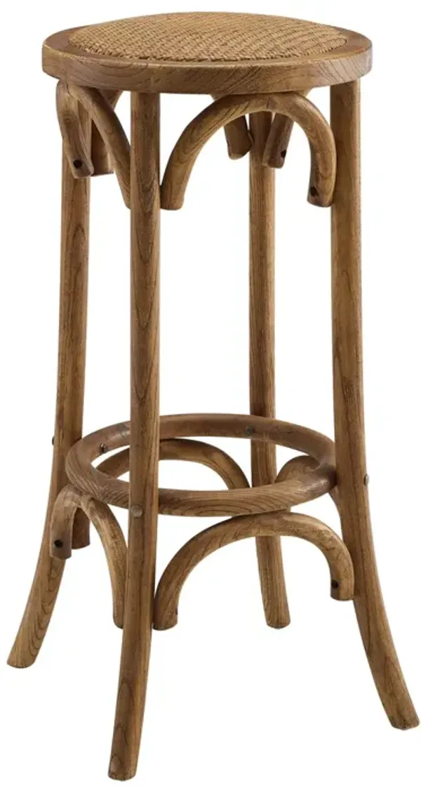 Linon Rae Walnut Backless Bar Stool