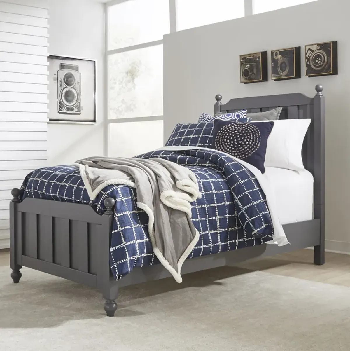 Liberty Furniture Kids/Teens Twin Panel Dark Gray Bed Cottage View