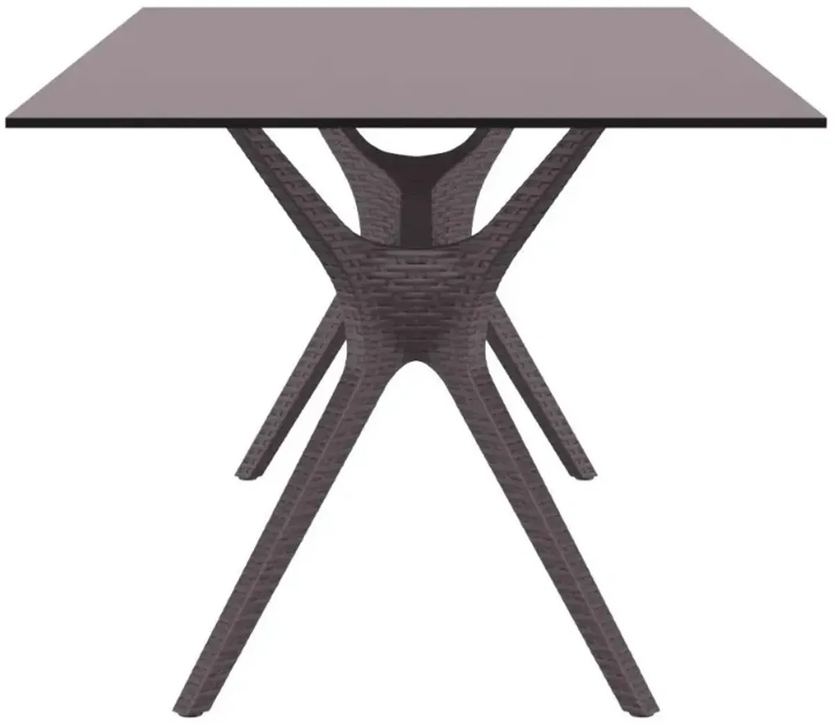 Compamia 71 Inch Ibiza Rectangle Outdoor Dining Table Brown