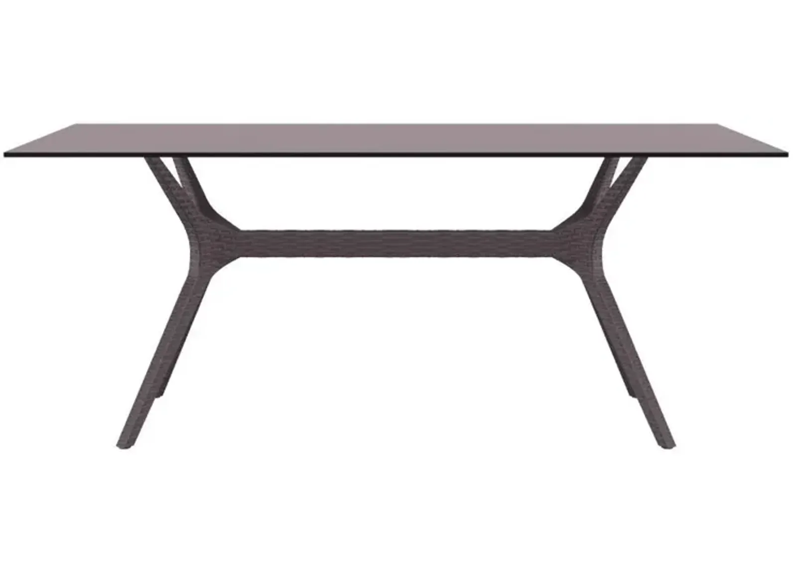 Compamia 71 Inch Ibiza Rectangle Outdoor Dining Table Brown