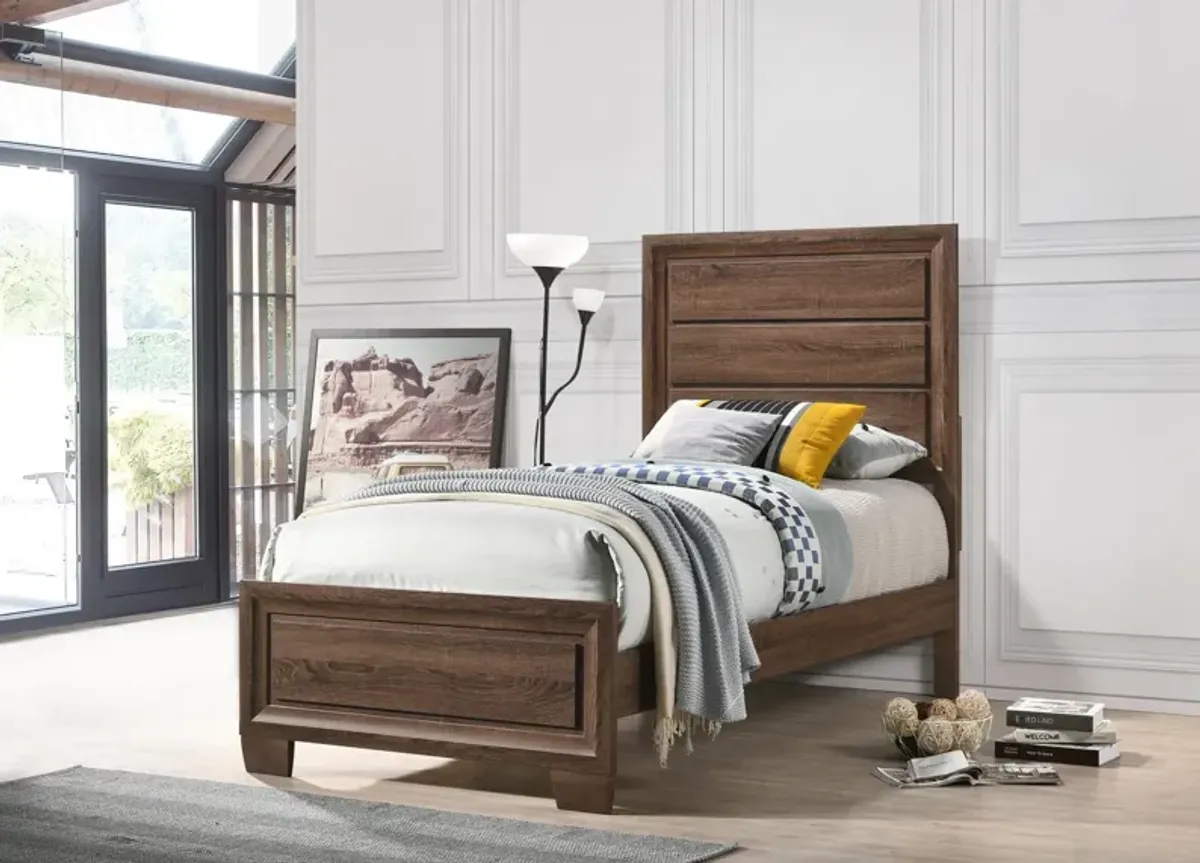 Coaster Brandon Wood Twin Panel Bed Warm Brown