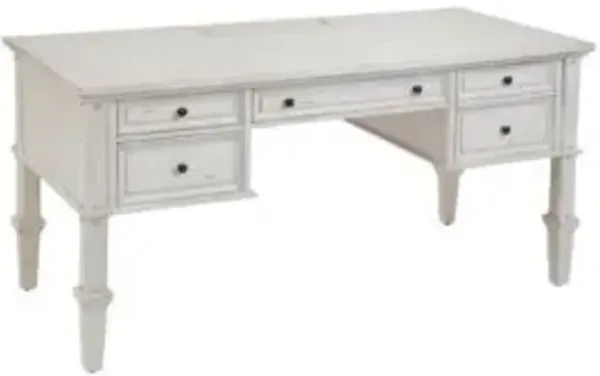 American Woodcrafters Sedona 60 Inch Storage Writing Desk Cobblestone White
