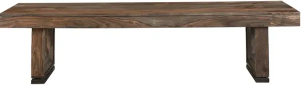 NOVAK SOLID WOOD NUT BROWN FINISH SIDE DINING BENCH