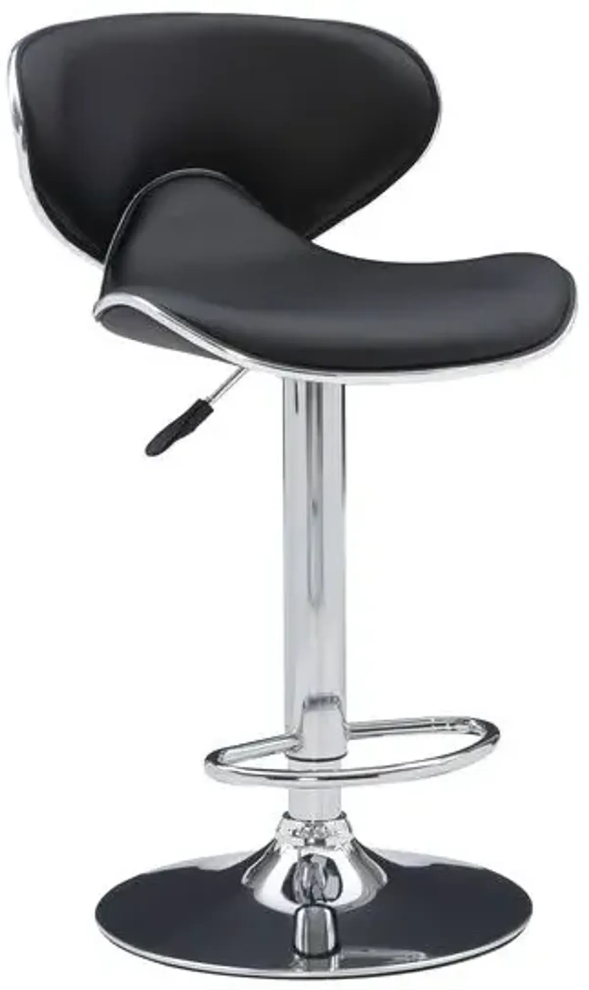 Powell Chrome & Black Polyurethane Bar Stool