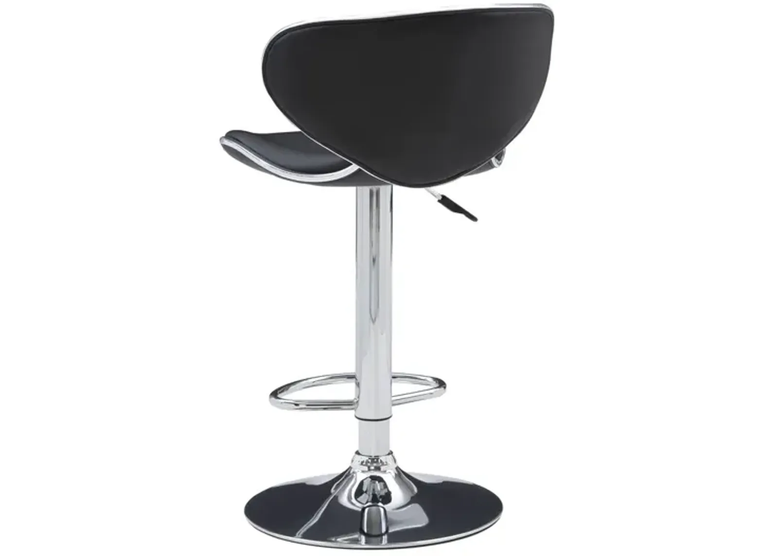 Chrome & Black Polyurethane Bar Stool