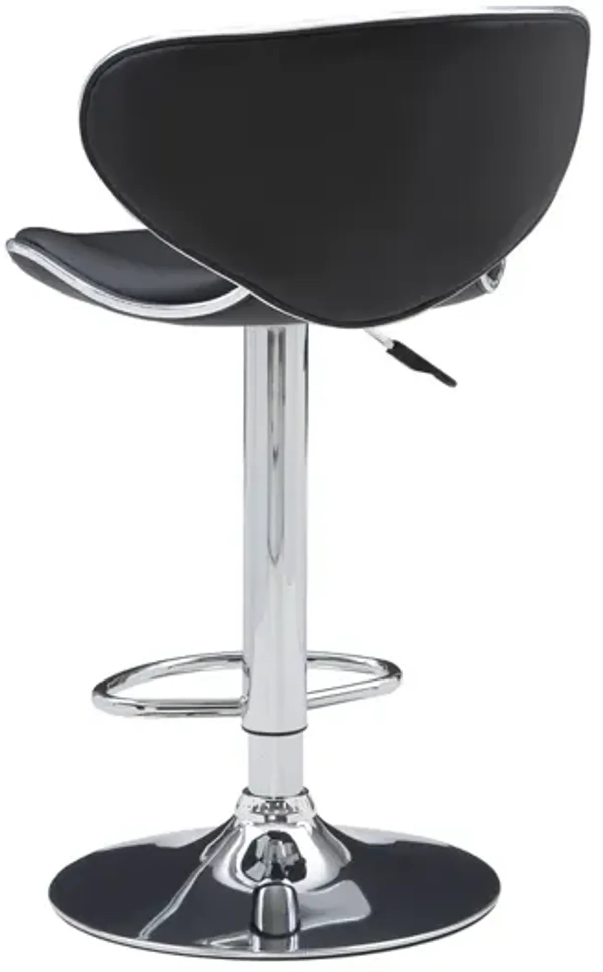 Chrome & Black Polyurethane Bar Stool