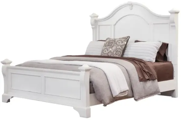 American Woodcrafters Complete Queen Bedroom Set Poster Bed, Dresser, Mirror & Nightstand Antique White Heirloom