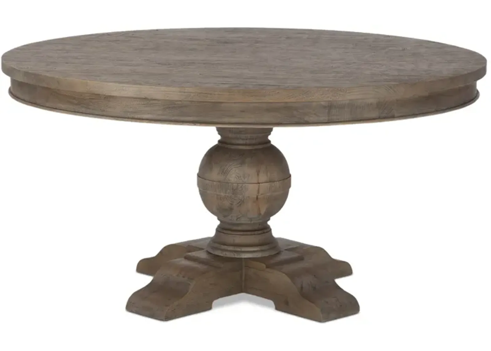 Home Trends Design Colonial Plantation 60" Round Dining Table in Weathered Teak Finish