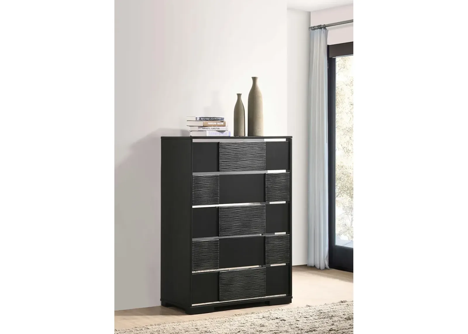 Coaster Blacktoft 5-Drawer Bedroom Chest Black