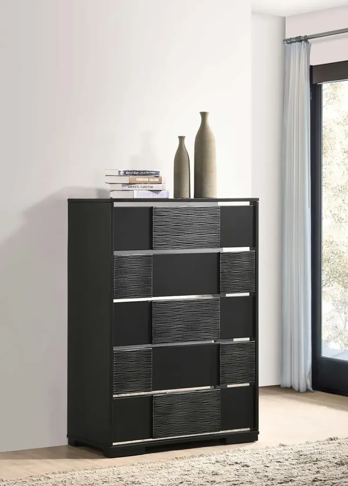 Coaster Blacktoft 5-Drawer Bedroom Chest Black