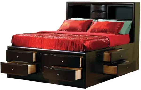 PHOENIX EASTERN KING BED DEEP CAPPUCCINO