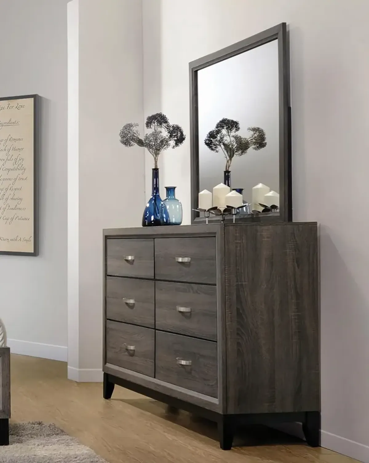 Coaster Watson Dresser Mirror Grey Oak