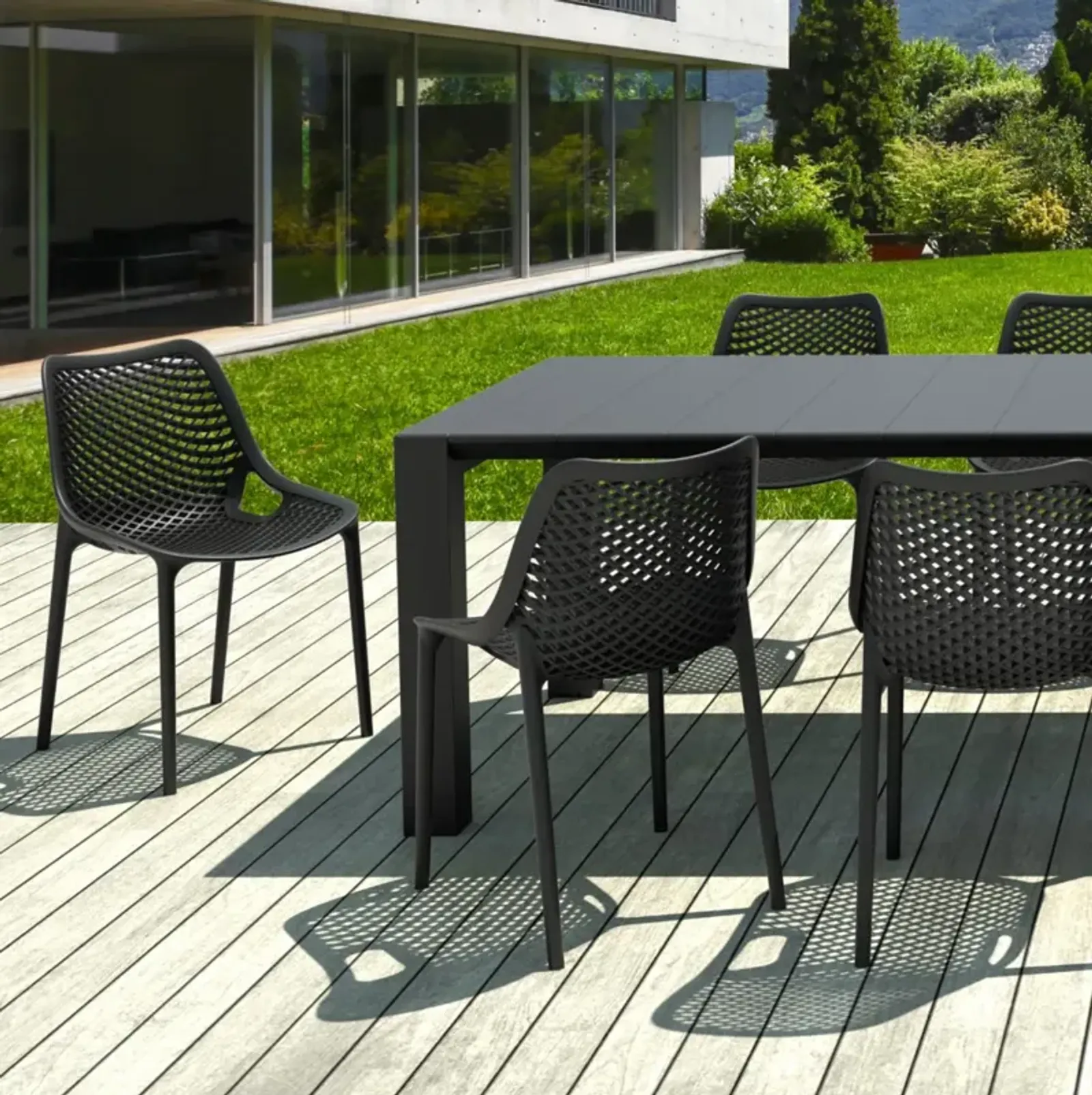 Compamia Air Extension Outdoor Dining Set 11-Piece Black