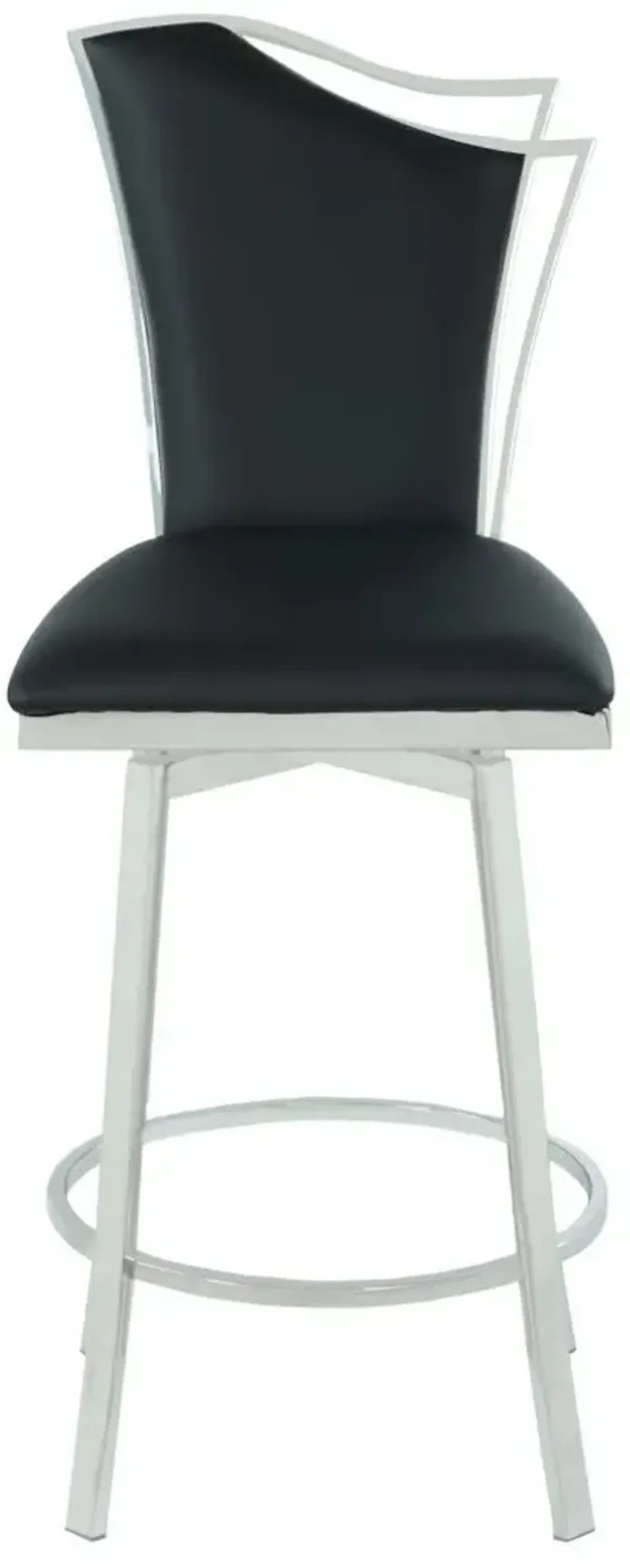 Chintaly Nadia Black Contemporary Swivel Counter Stool with Design Back