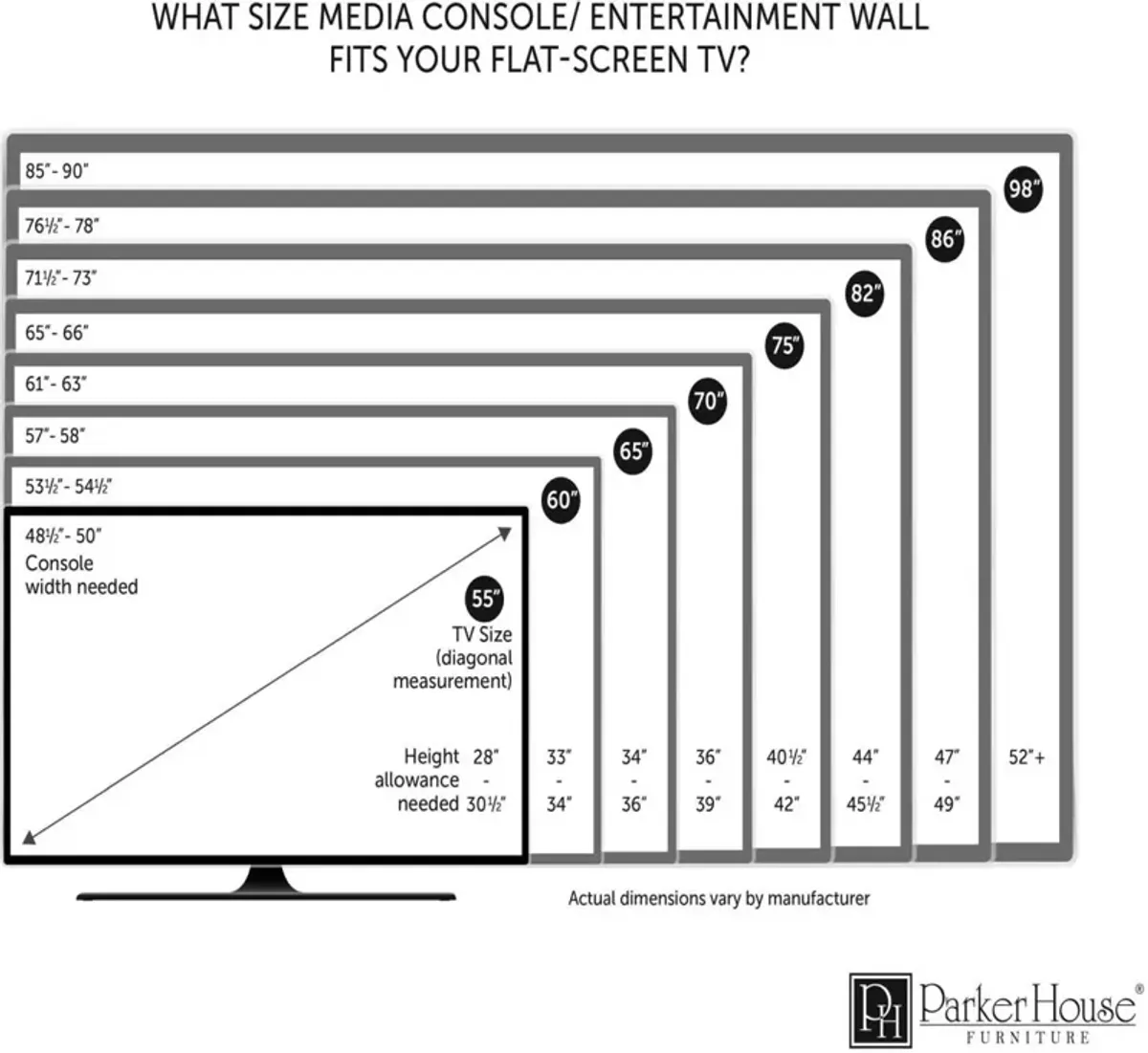 Parker House Sundance 76 Smokey Grey Media Entertainment TV Stand