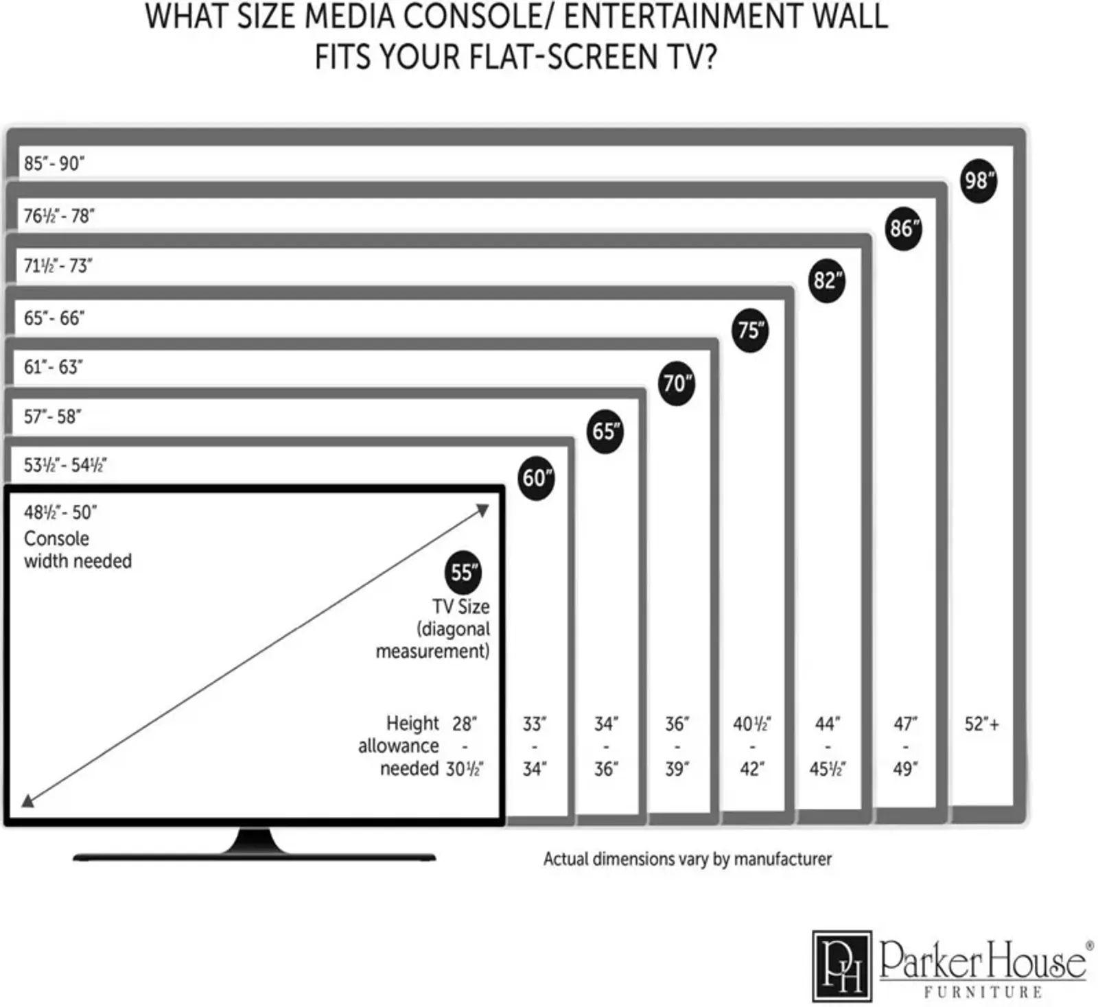 Parker House Sundance 76 Smokey Grey Media Entertainment TV Stand