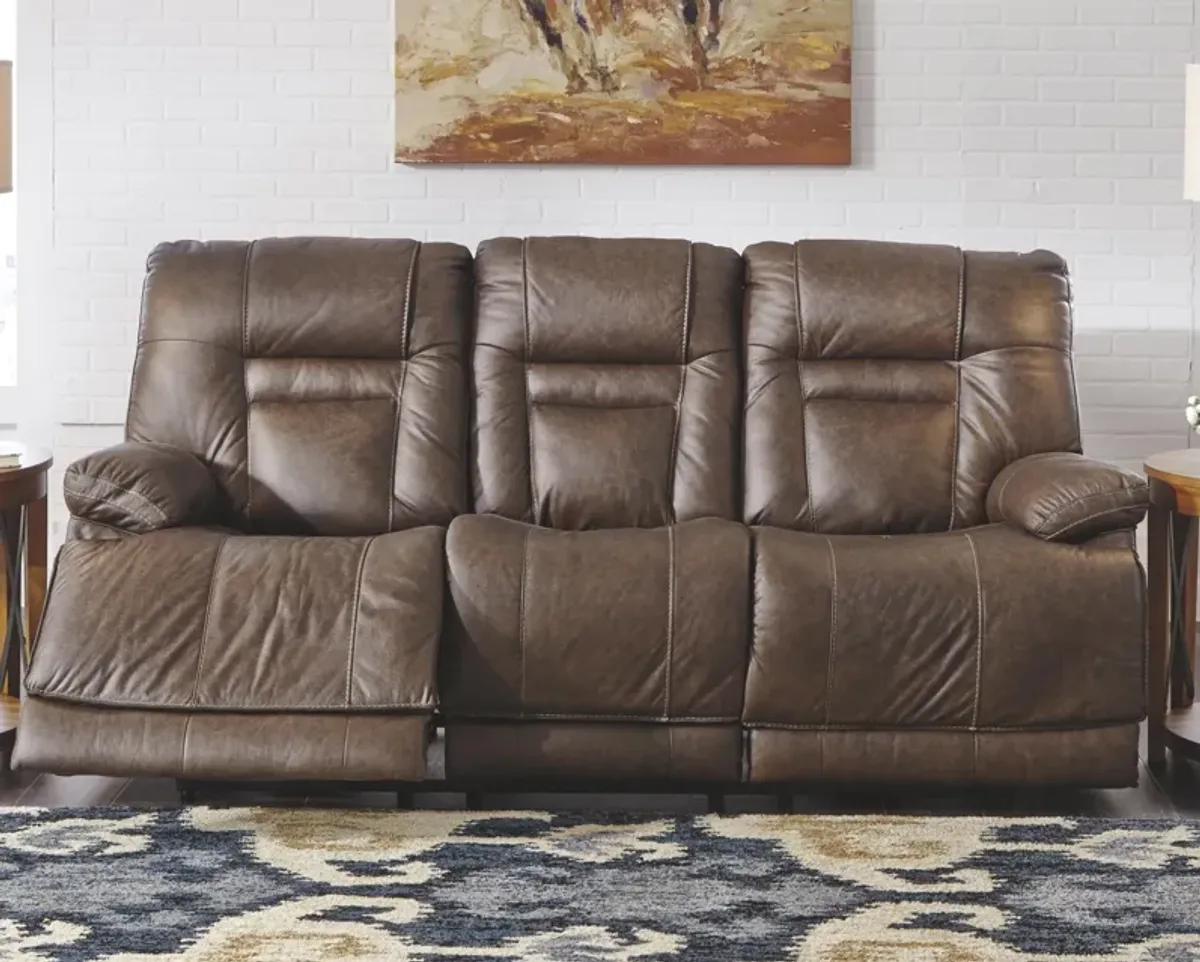 Ashley Wurstrow Umber Power Reclining Sofa with Adjustable Headrest