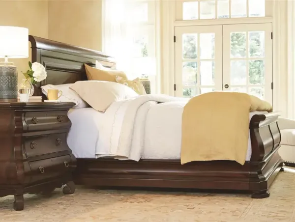 REPRISE CLASSICAL CHERRY QUEEN SLEIGH BED