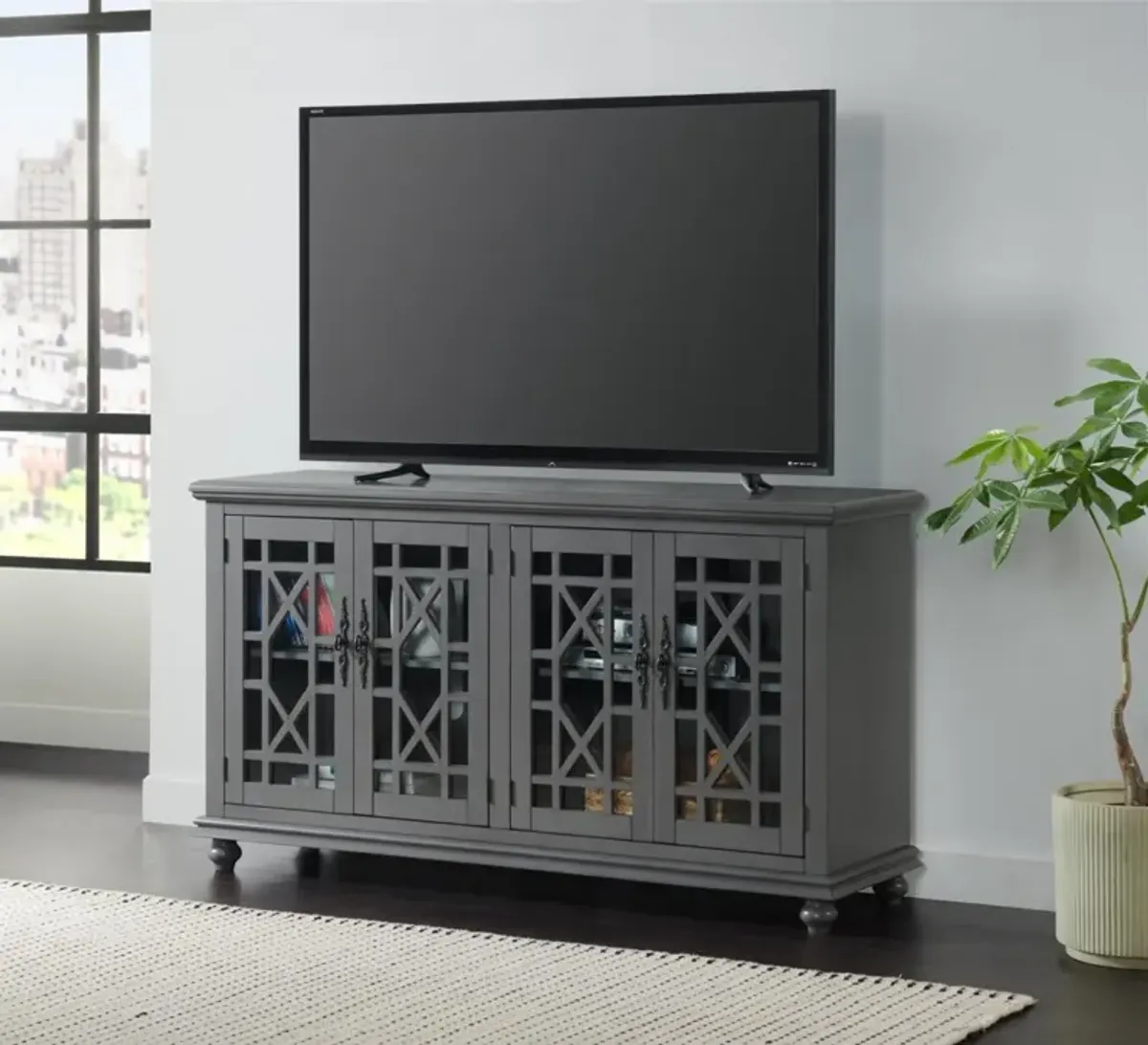 Martin Svensson Elegant 63 Inch TV Stand in Grey