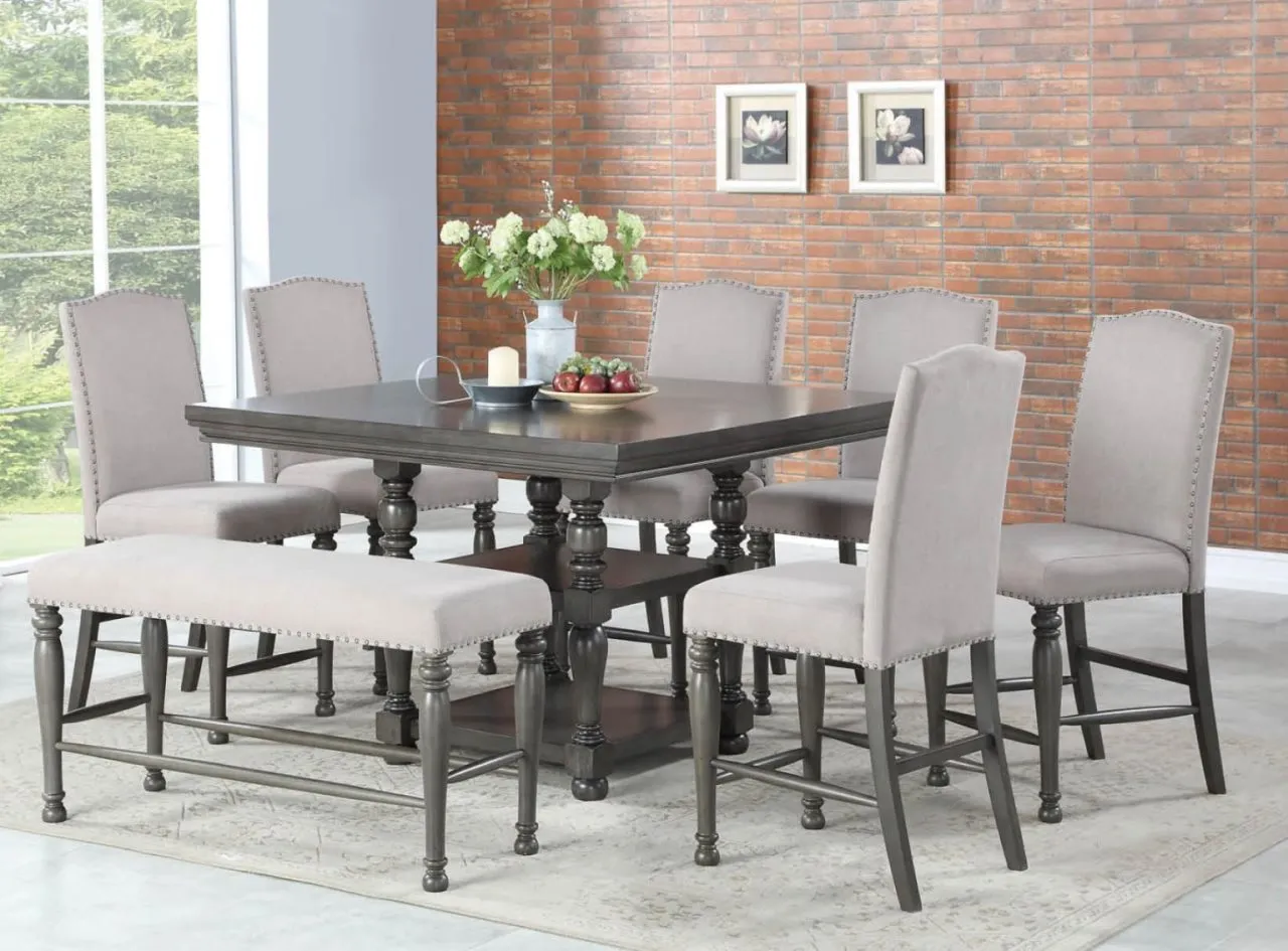 5 PIECE CASWELL COUNTER TABLE + 4 COUNTER CHAIRS