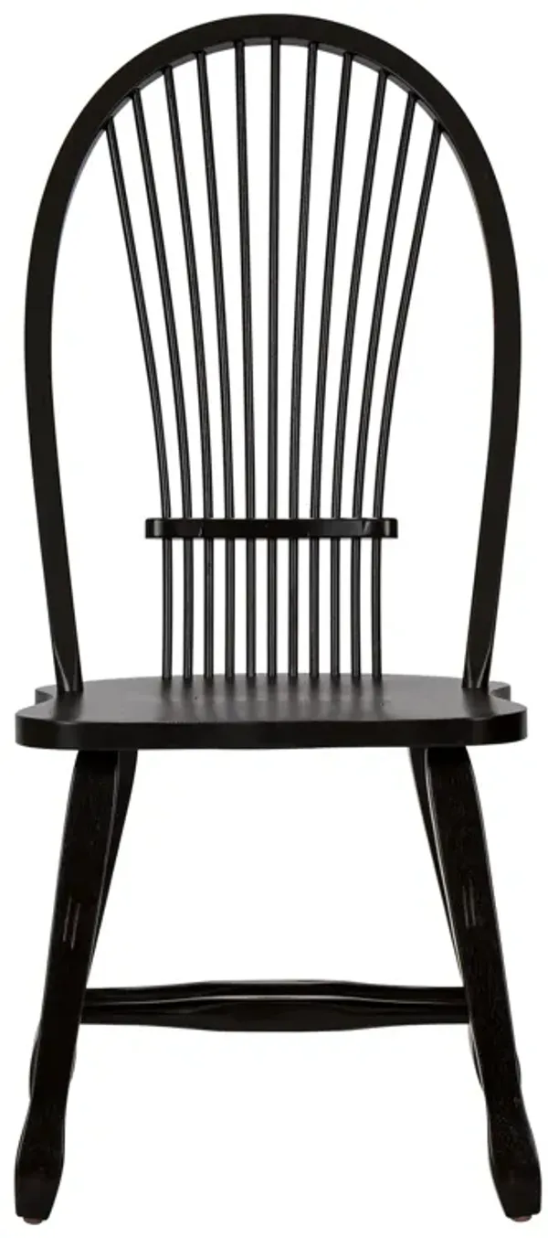 Liberty Furniture Treasures Black Sheaf Back Side Chair