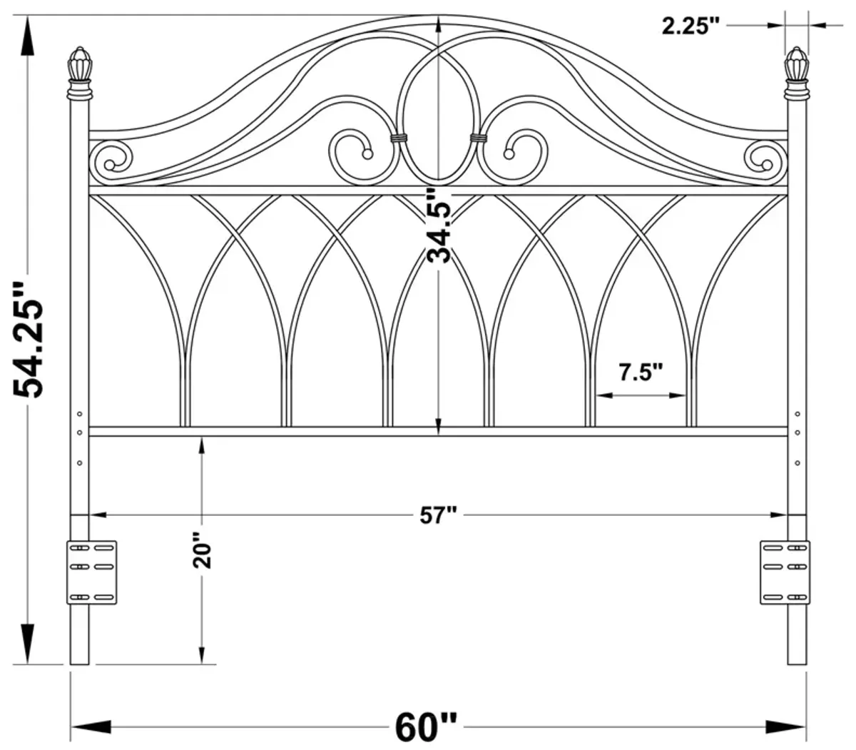 Coaster Zola Metal Queen Or Full Open Frame Headboard Brown