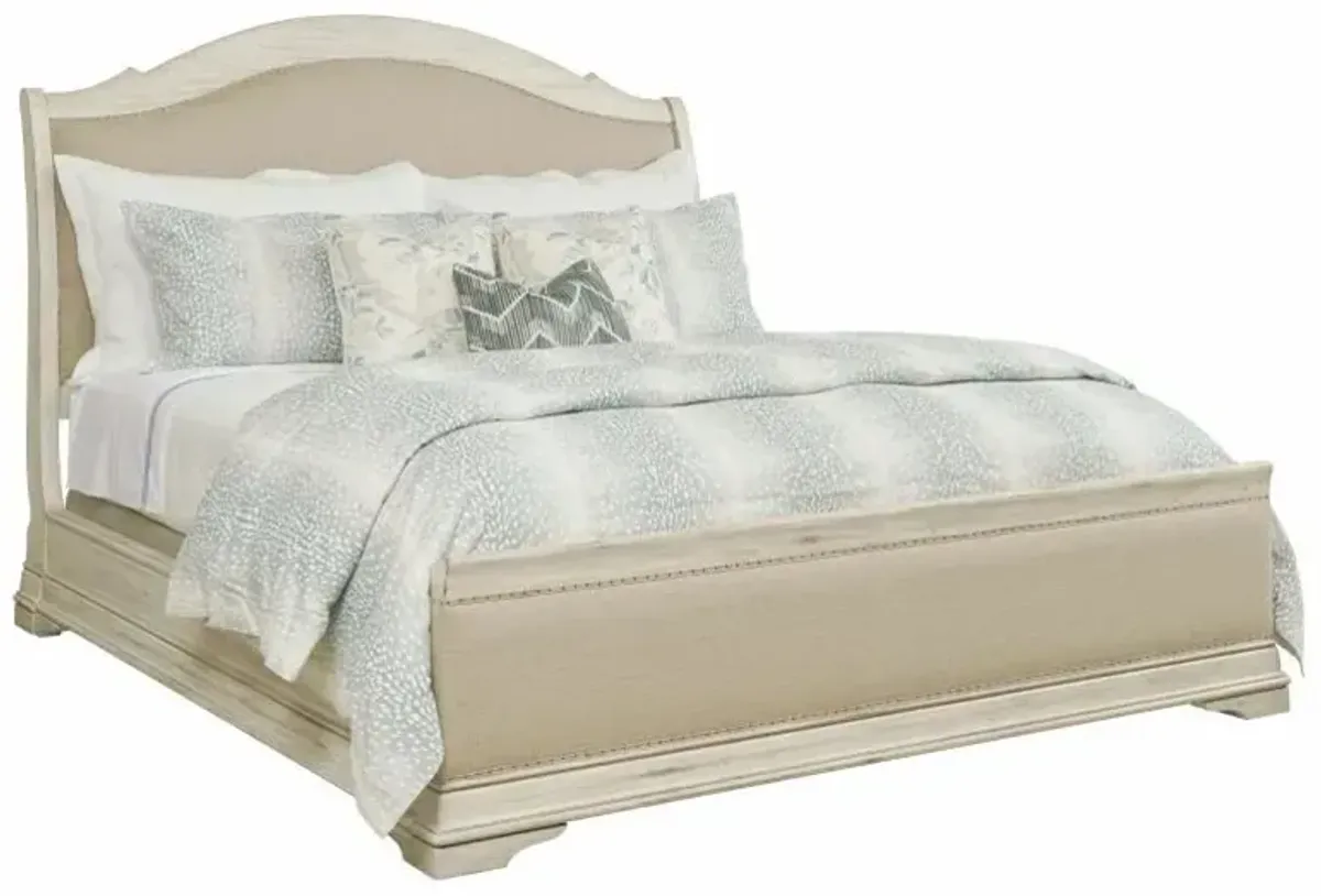 Kincaid Coastal Serenity Cream Upholstered Bed Frame with Linen