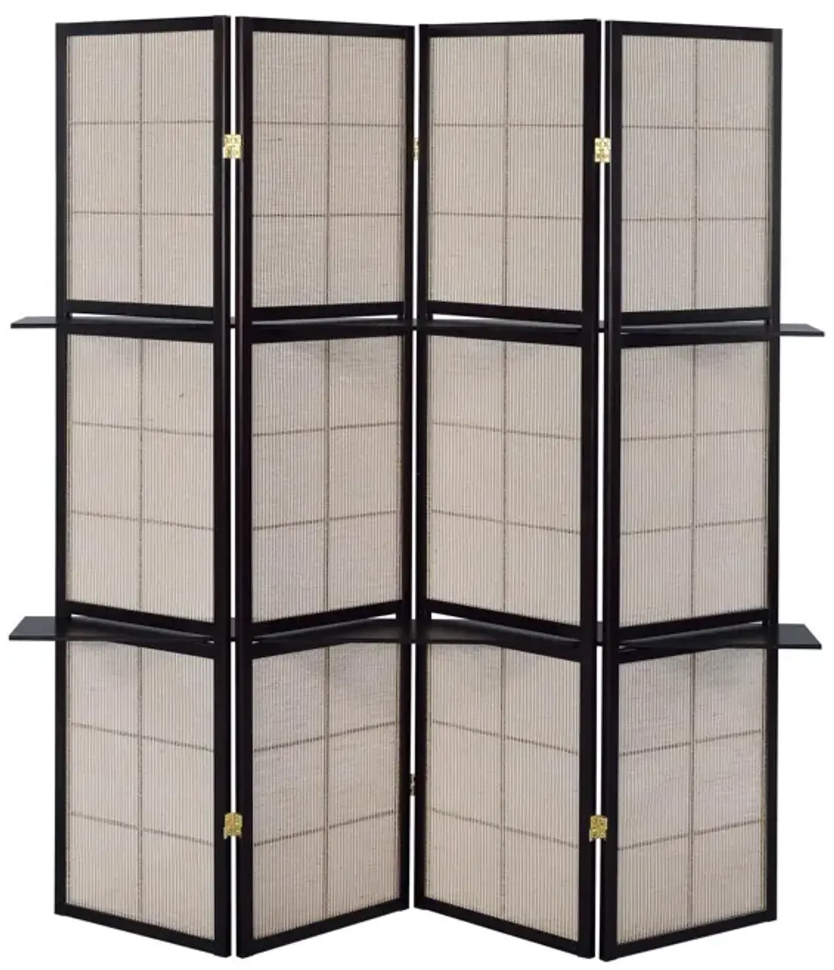 Coaster 4-Panel Room Divider Tan Jute/Cappuccino Tan