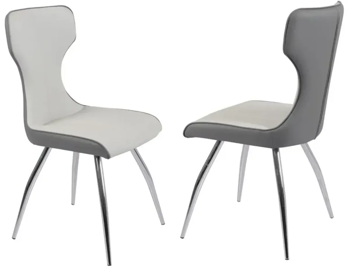 Chintaly Sandra Grey Contemporary Side Chair with Bucket Seat