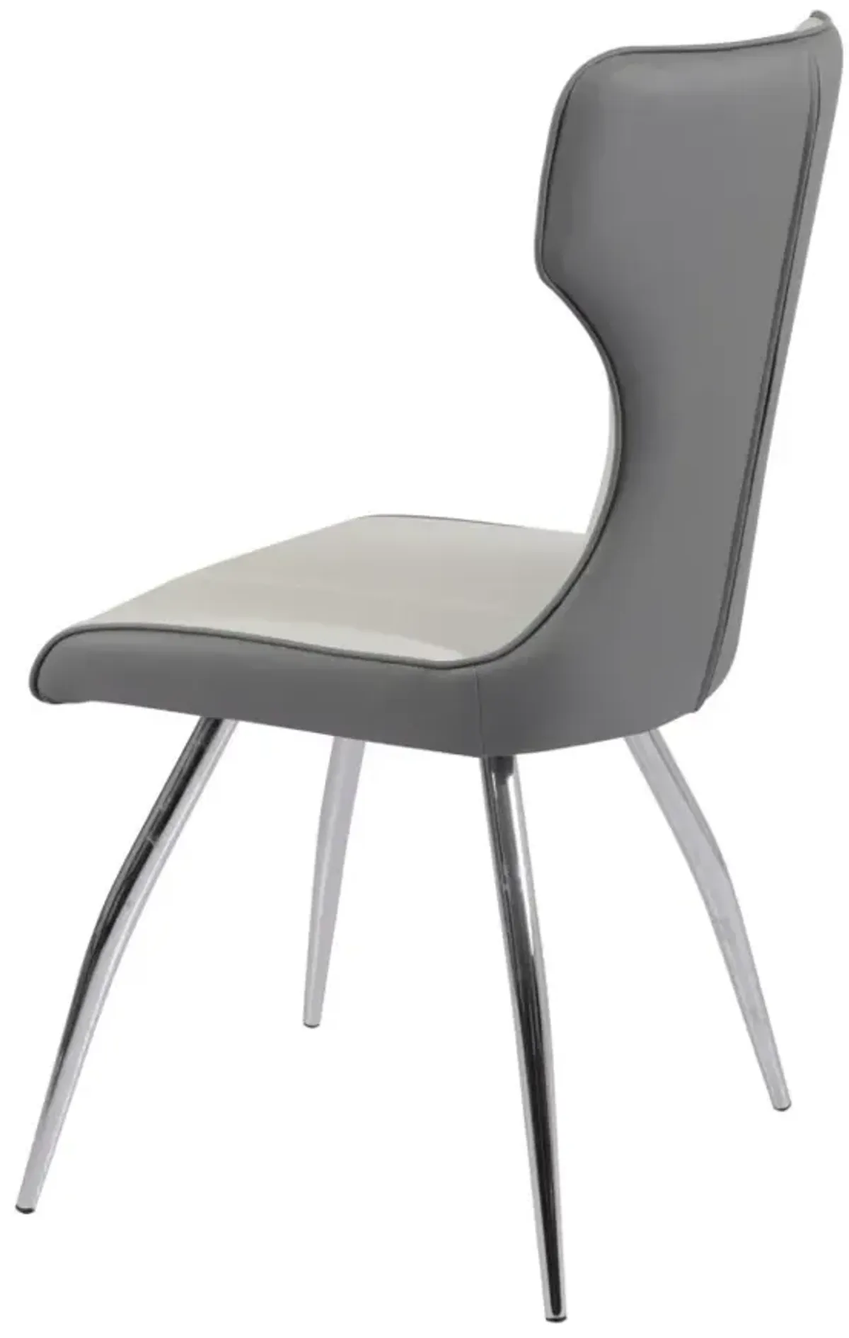 Chintaly Sandra Grey Contemporary Side Chair with Bucket Seat