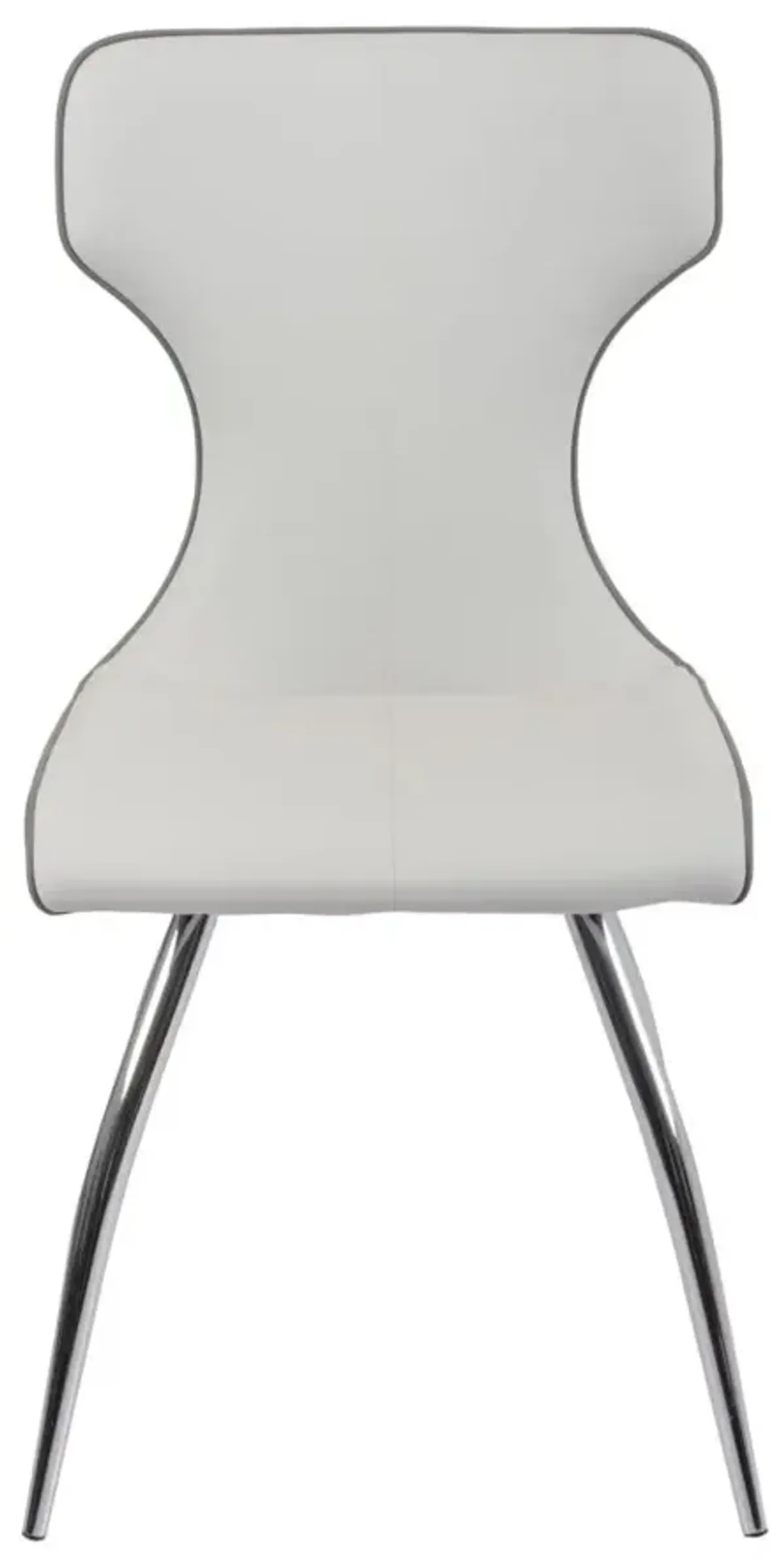 Chintaly Sandra Grey Contemporary Side Chair with Bucket Seat