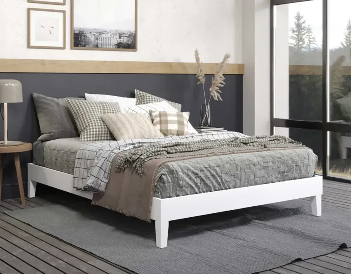 NIX QUEEN PLATFORM BED WHITE