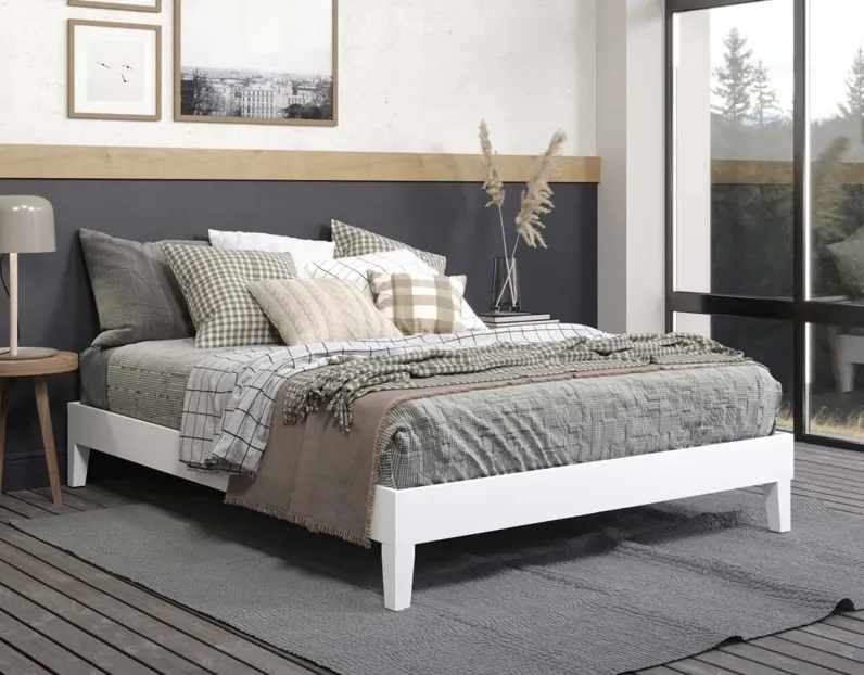 NIX QUEEN PLATFORM BED WHITE