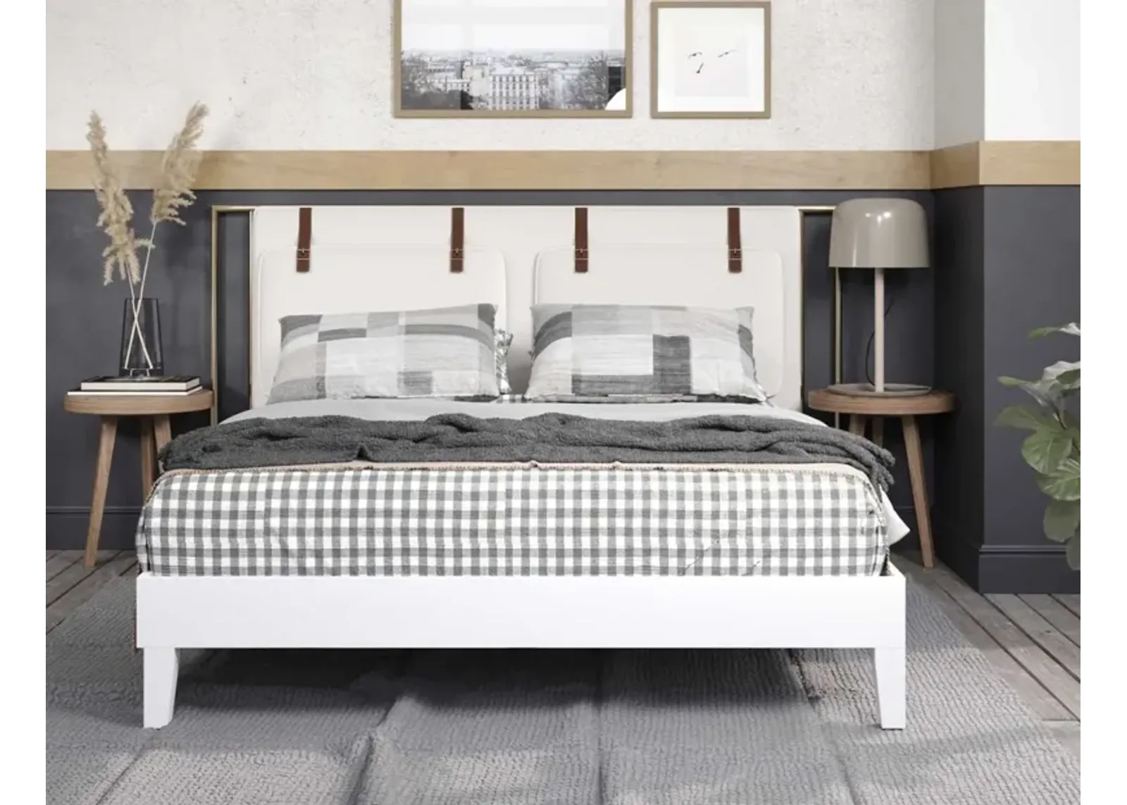 NIX QUEEN PLATFORM BED WHITE