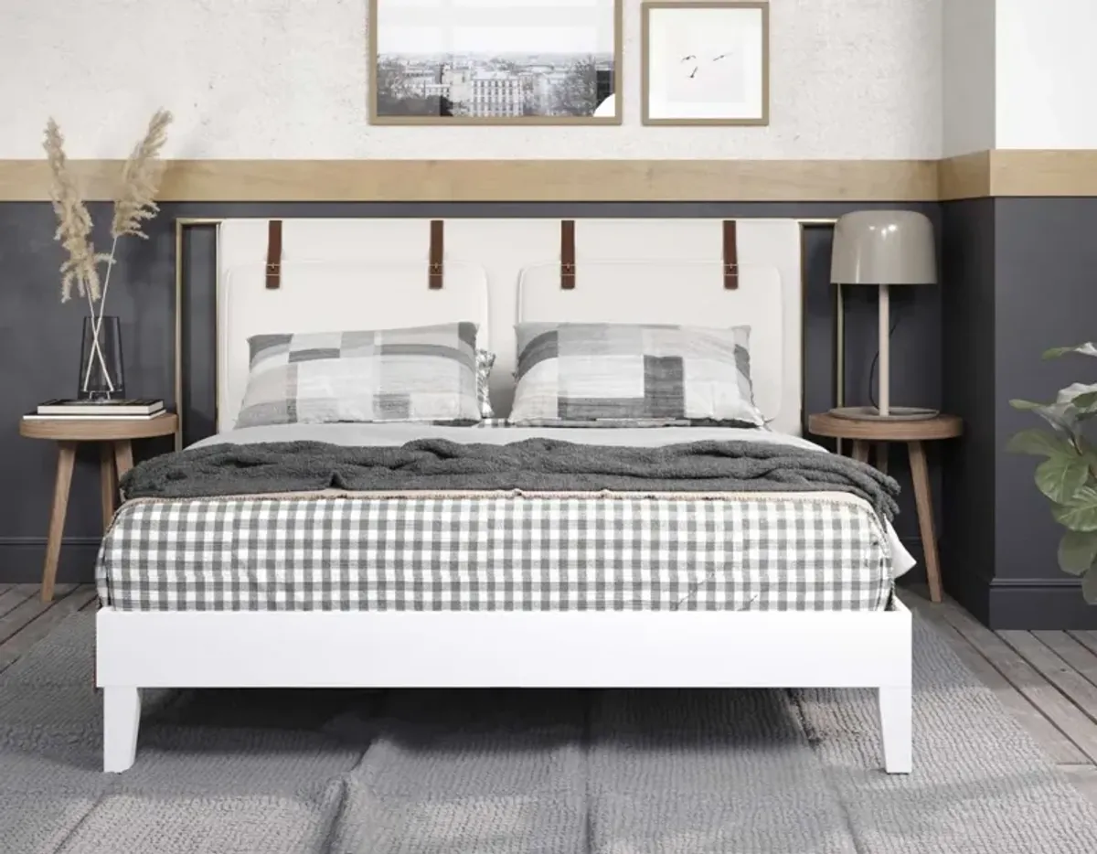 NIX QUEEN PLATFORM BED WHITE