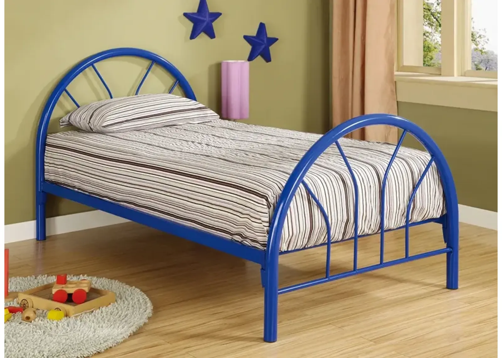 Coaster Marjorie Metal Twin Open Frame Bed Blue