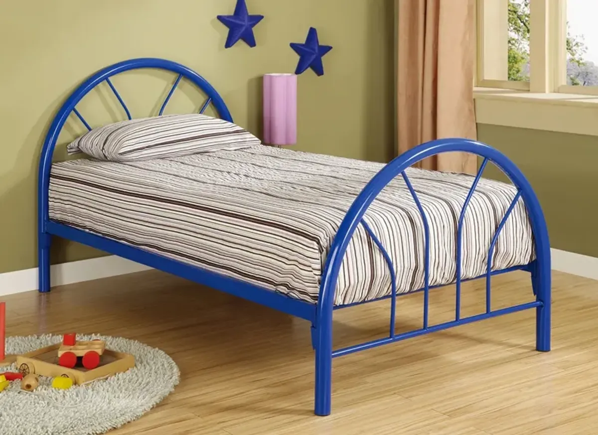 Coaster Marjorie Metal Twin Open Frame Bed Blue